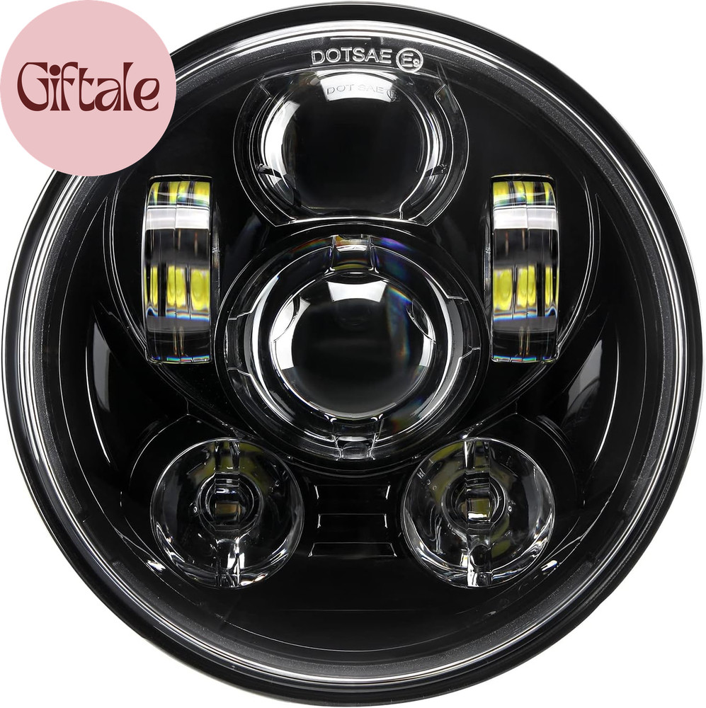 5-3/4 5.75 Inch LED Headlight Compatible with Harley Davidson Dyna Sportster Iro