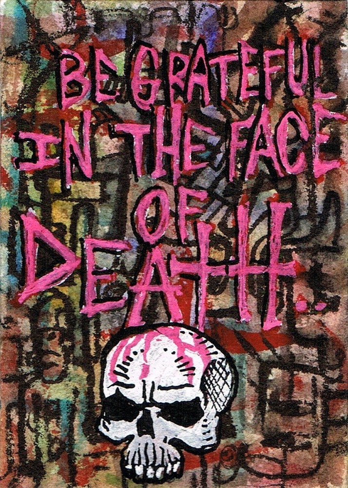 Original Artwork   ACEO - OOAF Outsider Abstract Brut Art - Gratefully Dead