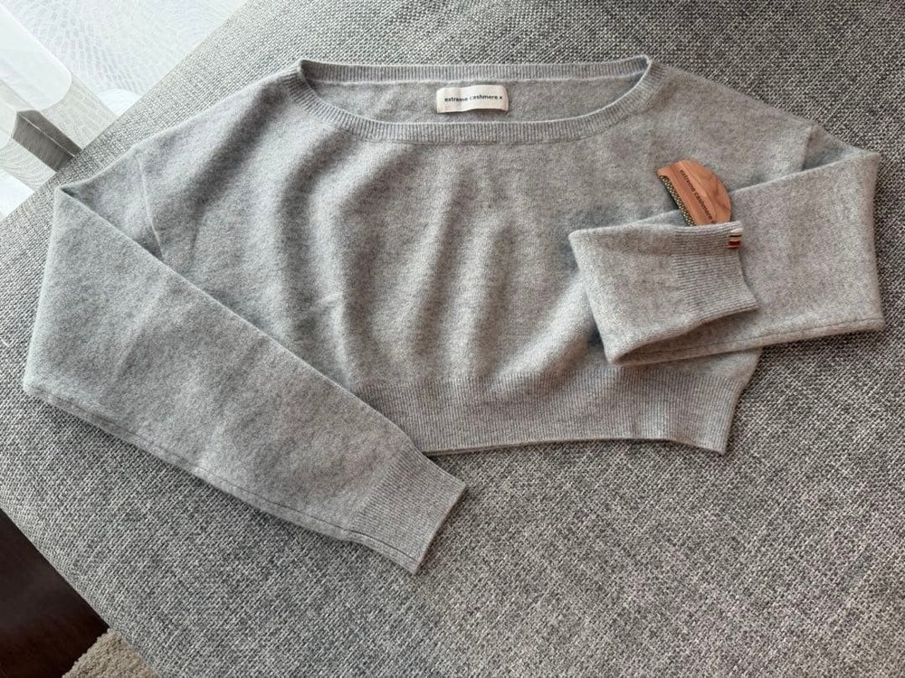 Extreme Cashmere Gray Long Sleeve Knit Top - Free Size