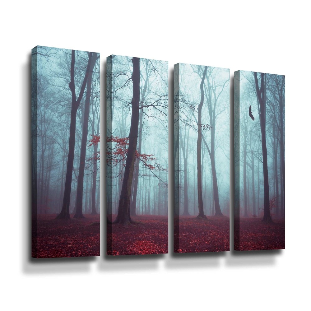 Solstice in Fog 4 Piece Gallery Wrapped Canvas Set