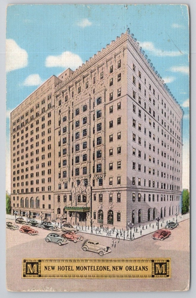 New Hotel Monteleone New Orleans Linen Postcard E. C. Kropp Co. Vintage