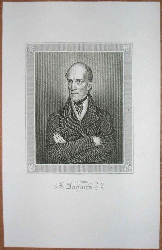 ca.1860 portrait print JOHANN VON ÖSTERREICH (ARCHDUKE JOHN OF AUSTRIA) (#51)