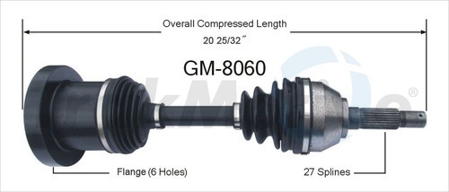 TRAKMOTIVE GM-8060 New Cv Axle