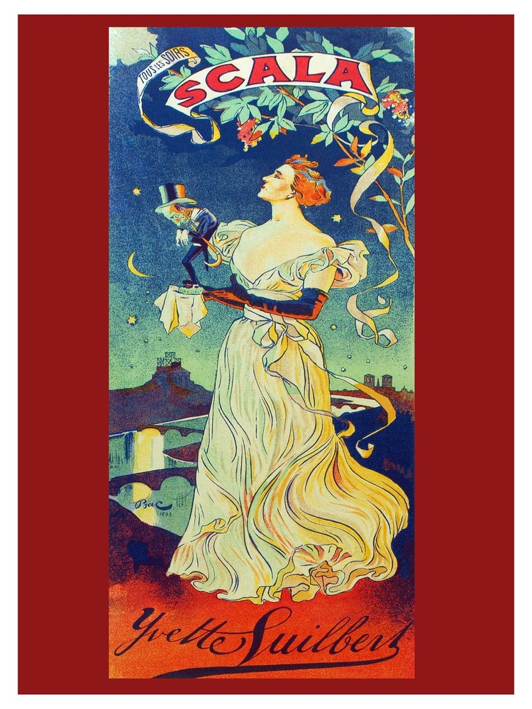 Scala Yvette Guilbert wall Decoration Poster.Graphic Art Interior design 3237