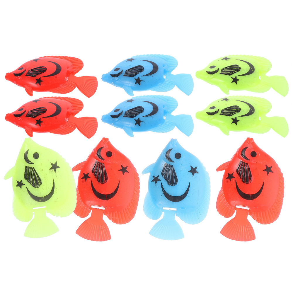 10 Pcs Floating Fish Centerpieces Toy Aquarium Decoration Tank Ornament Child