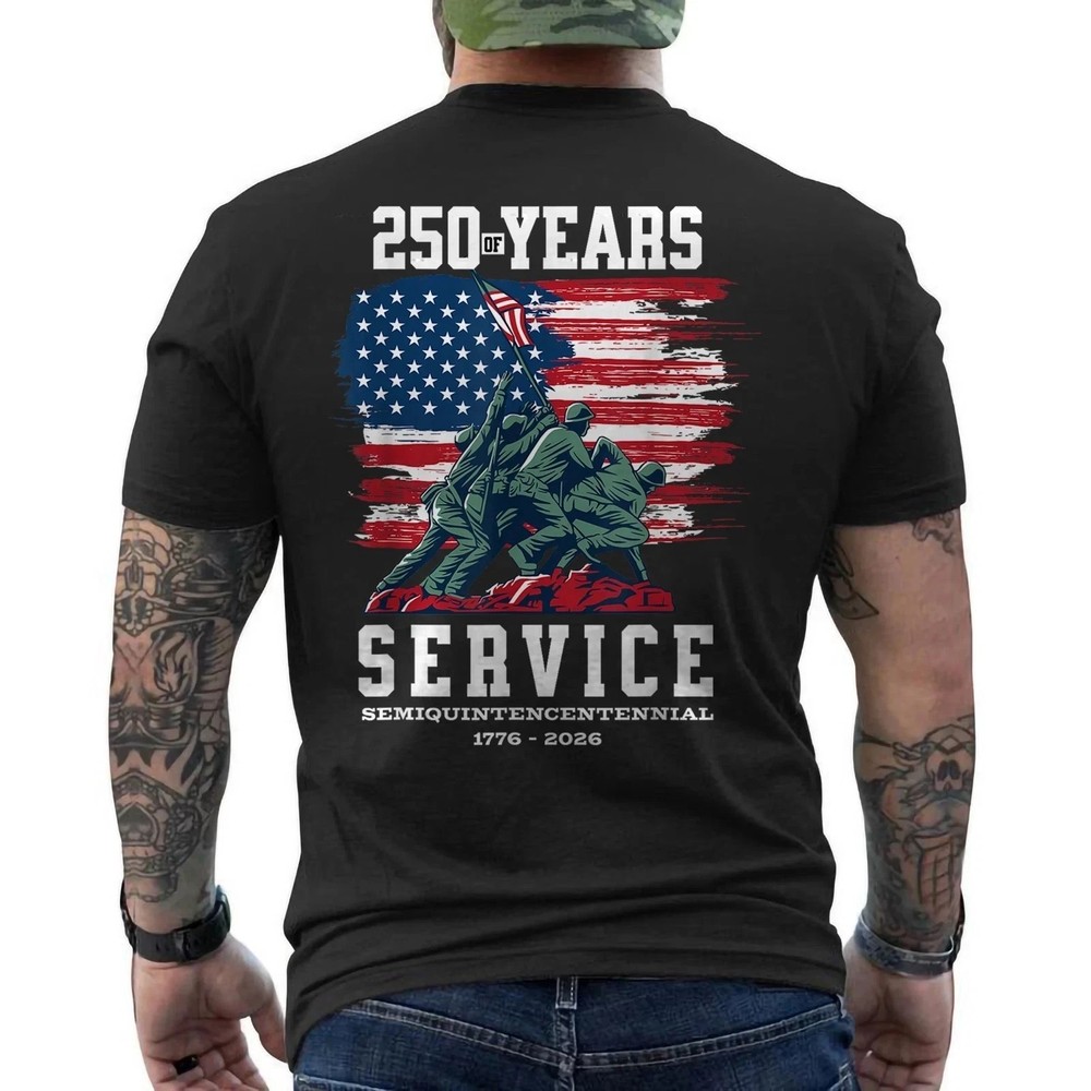 250 Years America Anniversary 250th Independence Day US Flag Back Unisex T-shirt