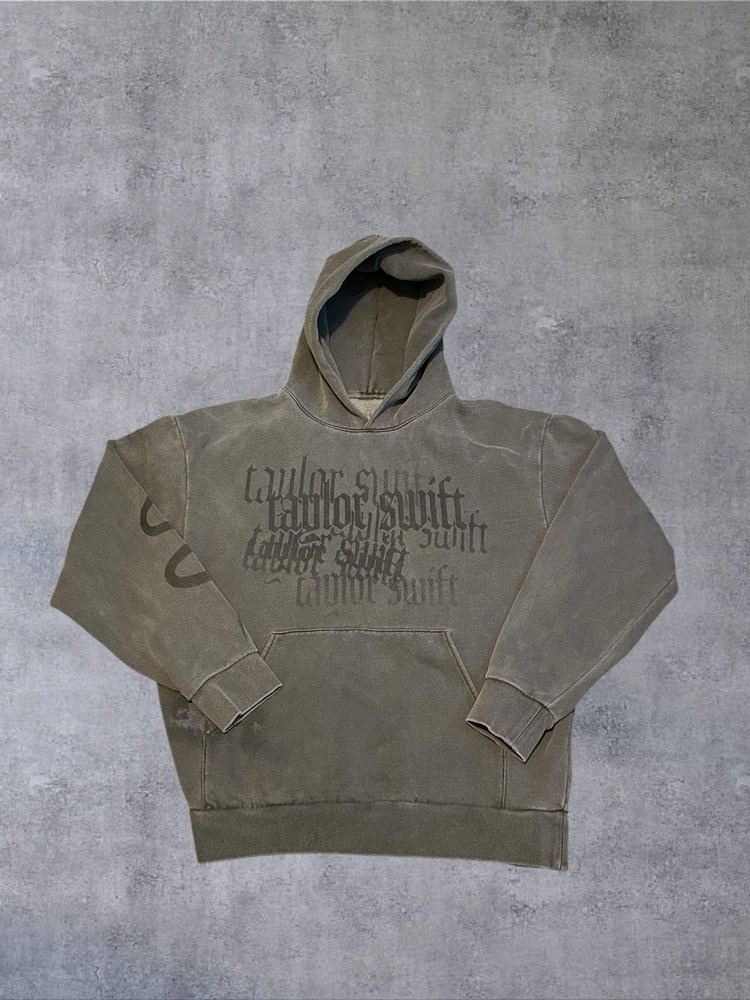 Taylor Swift Official Reputation Hoodie Womens Small Oversized Heavyweight Gray