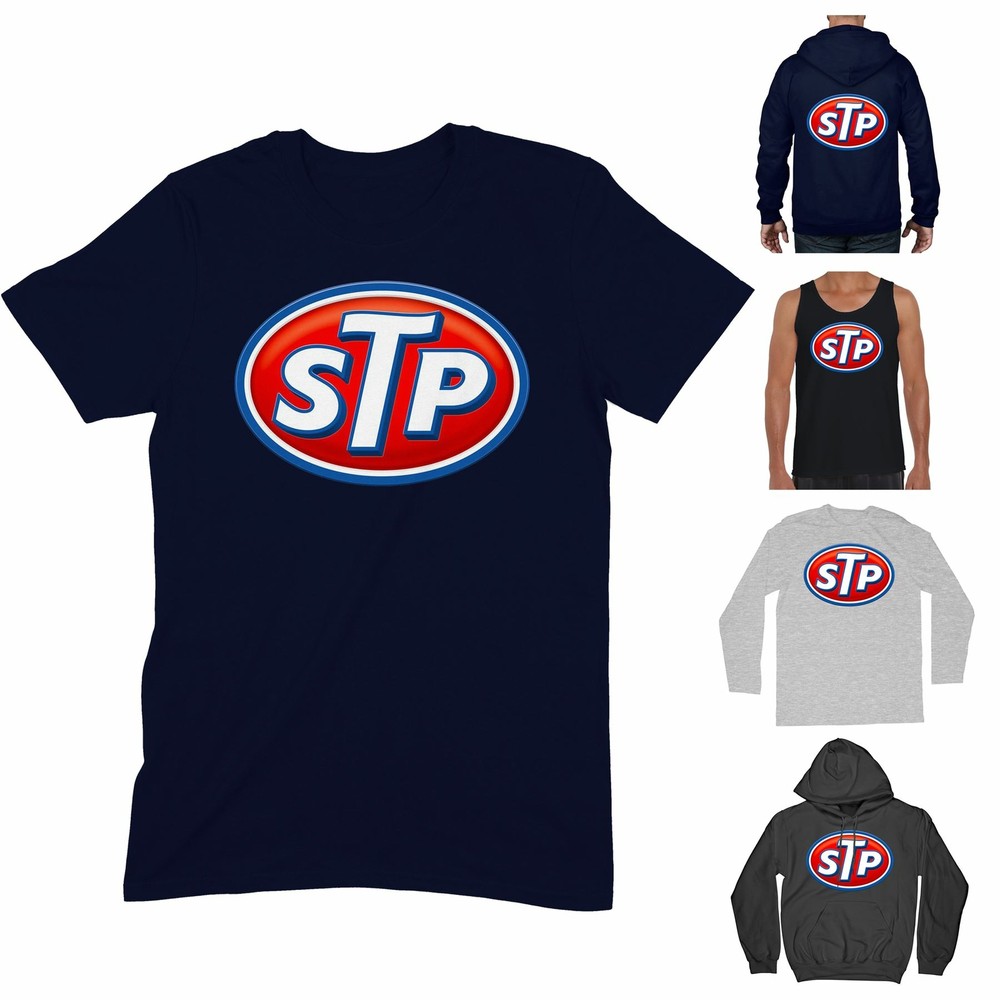 STP Motor Oil Logo T Shirt - Racing Speedway Motorcycle Biker