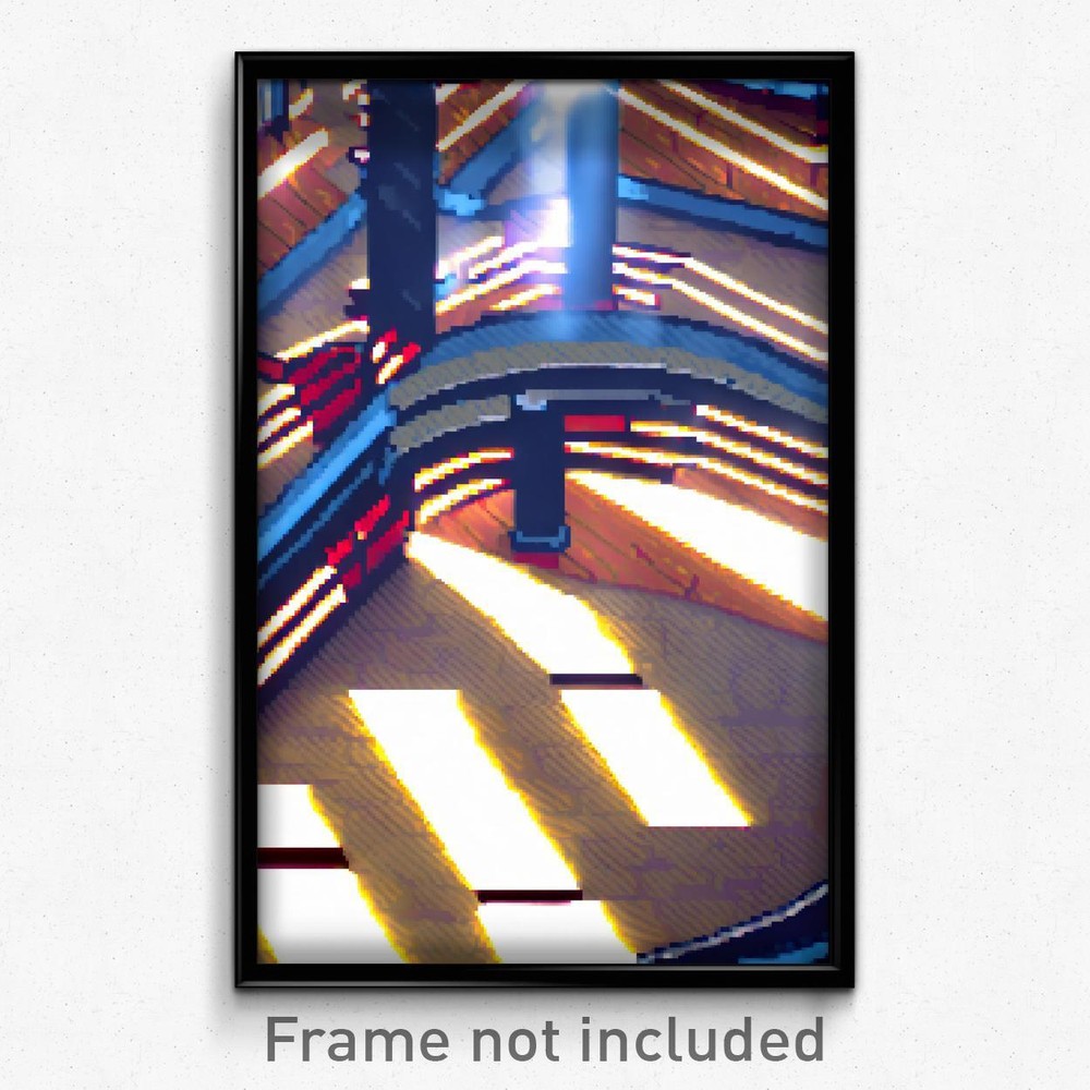 Psychedelic 8-Bit Pixel Art Poster Trippy Video Game Wall Print  