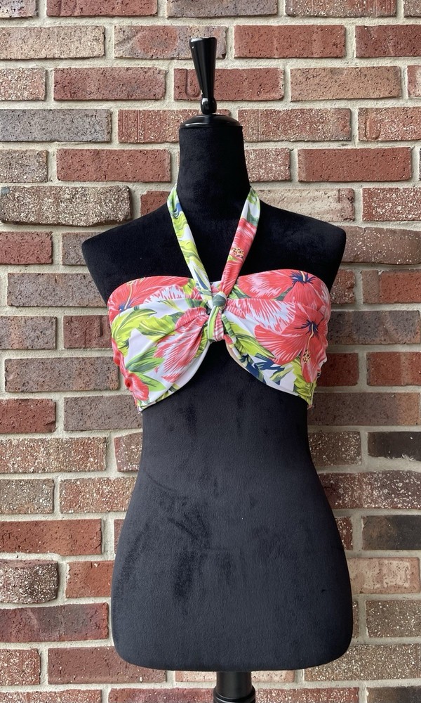 Kona Sol Women's Keyhole Bandeau Halter Bikini Top Sz XL