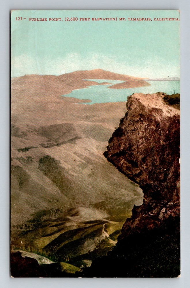 Mount Tamalpais, CA-California, Sublime Point Bay View Vintage Postcard