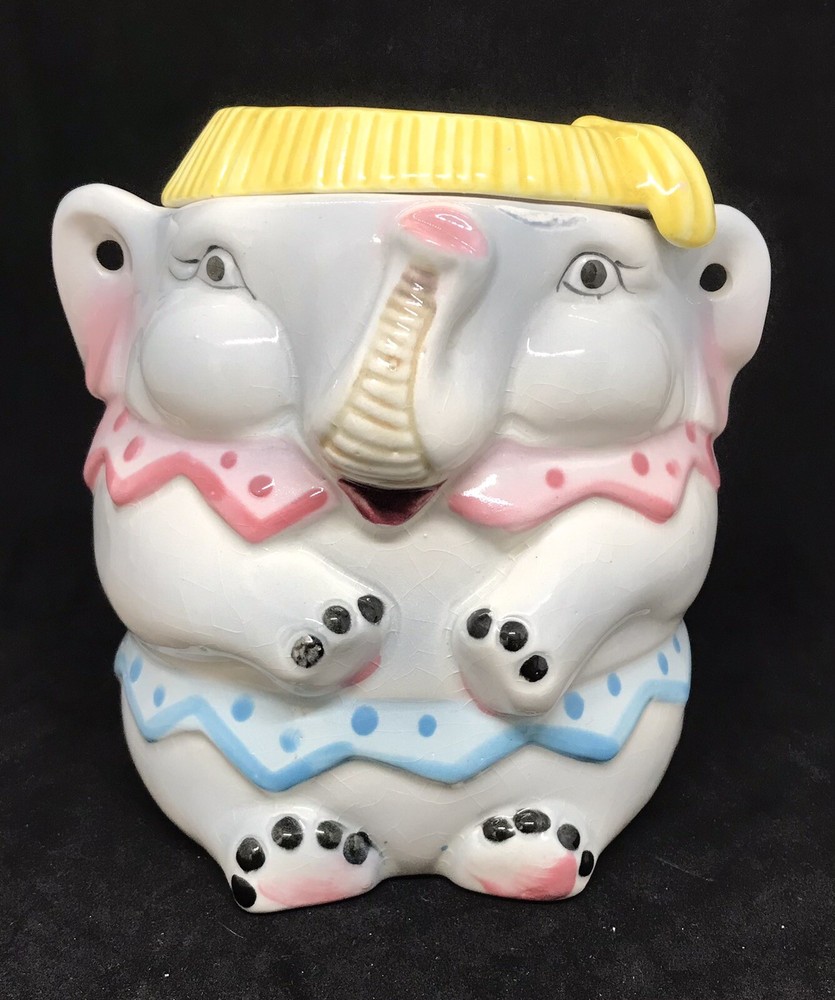 Vintage Royal Sealy Elephant Biscuit/Cookie Jar Japan