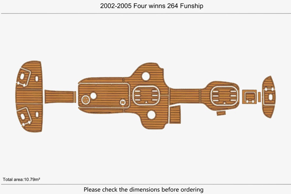 2004 Four Winns 264 Funship Swim Platform Cockpit EVA Foam Teak Deck Floor Mat