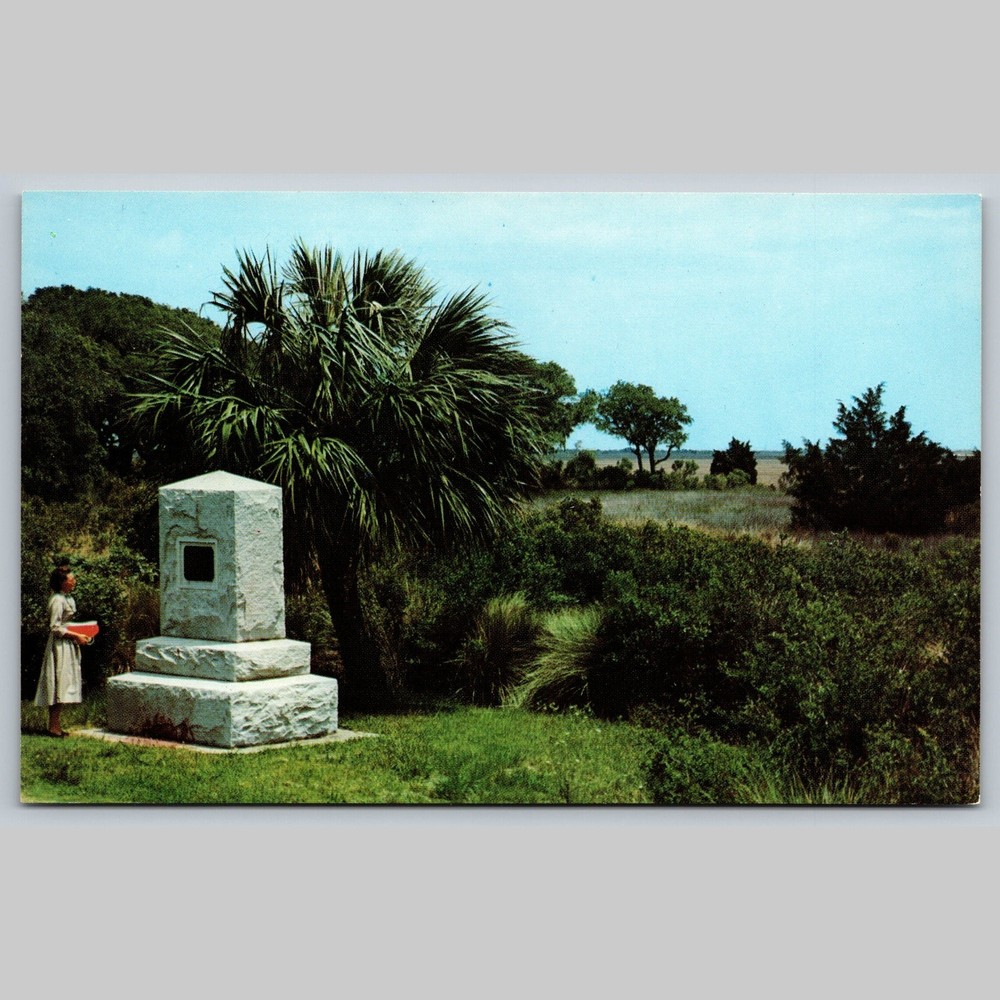 Postcard Battle of Bloody Marsh Marker St. Simons Island Georgia