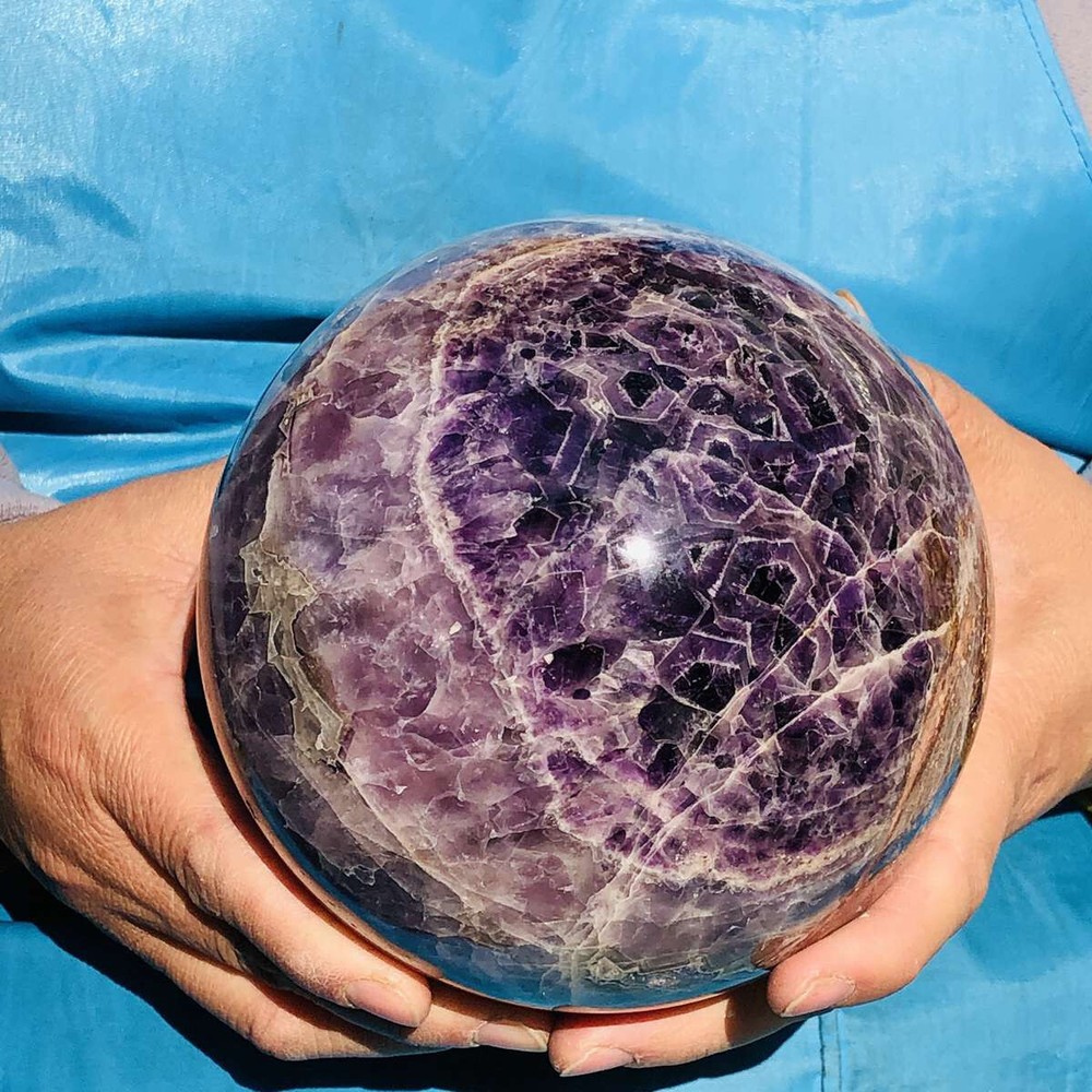80mm Natural Amethyst Crystal Sphere Ball for Healing and Meditation