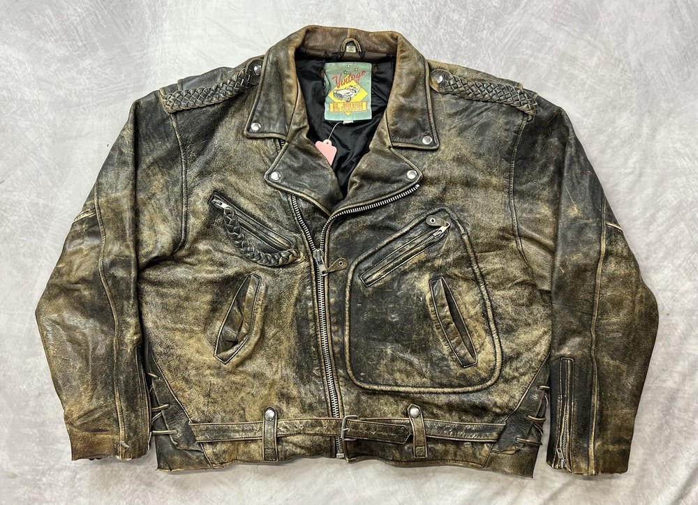 Vintage M. Julian Leather Jacket Men's Size XL Distressed Liner