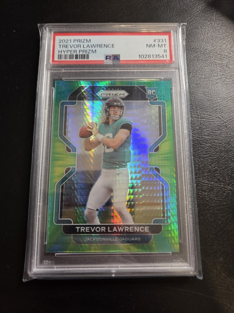 PSA 8 - 2021 Panini Prizm TREVOR LAWRENCE READ Hyper Prizm /175 #331 RC Rookie
