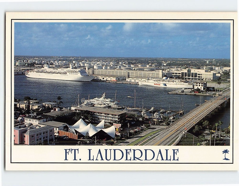 Postcard Aerial View Fort Lauderdale Florida USA