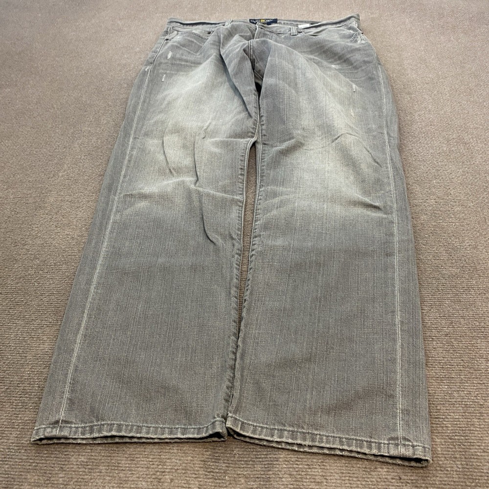 Vintage Lucky Brand 221 Y2K Baggy Distressed Gray Wash Jeans Men's 38x32