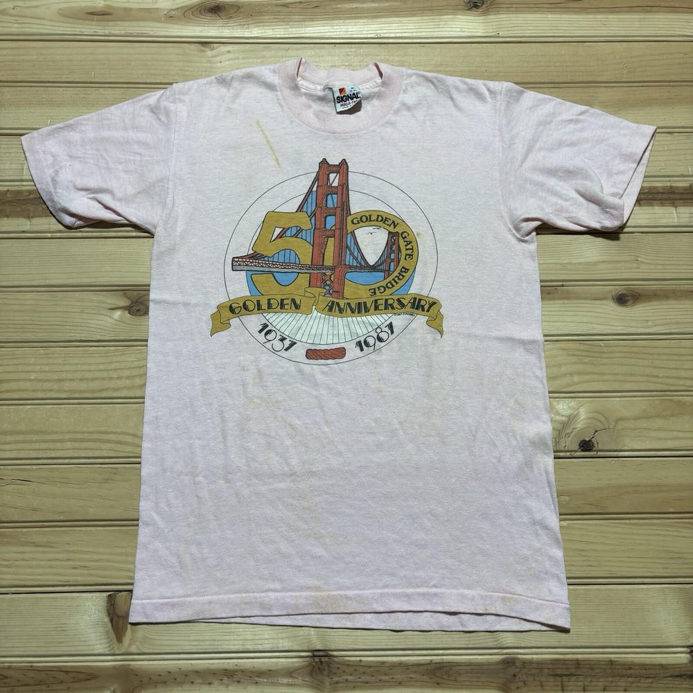 Vintage 80s Golden Gate Bridge 50th Anniversary 1987 Shirt Size Medium