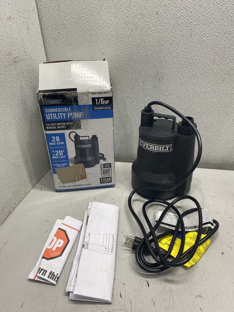 Everbilt 1/6 HP Submersible Utility Pump