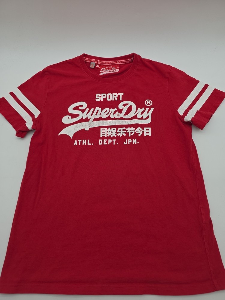 Superdry T-Shirt Men XL Red Graphic Japanese Tee.#45061