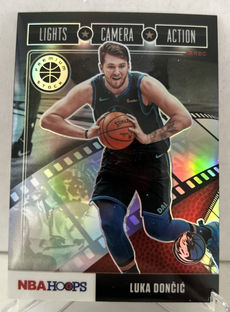 Luka Doncic 19-20 NBA Hoops Premium Stock Lights Camera Action PRIZM #15