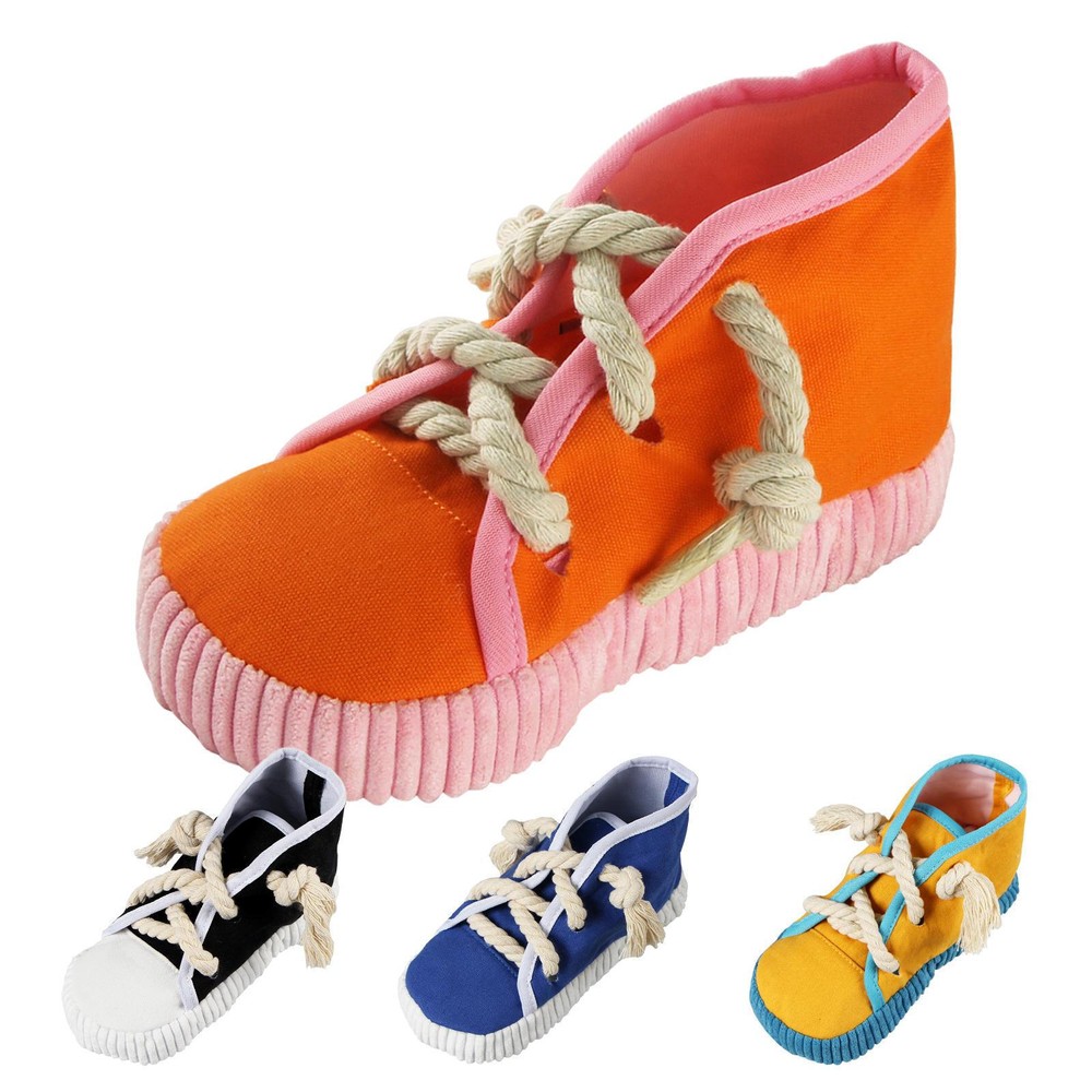 Shoe Dog Toy Shoe Shaped Dog Toy for Chewing and Teething High Top Shoes Toys