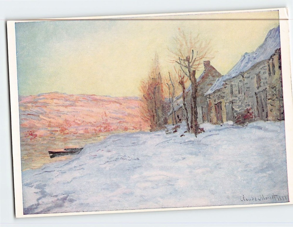 Postcard Lavacourt under Snow Painting by Claude Monet