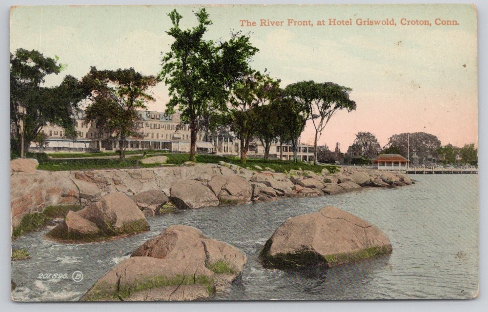 Hotel Griswold Croton CT River Front Vintage Valentine & Sons Postcard