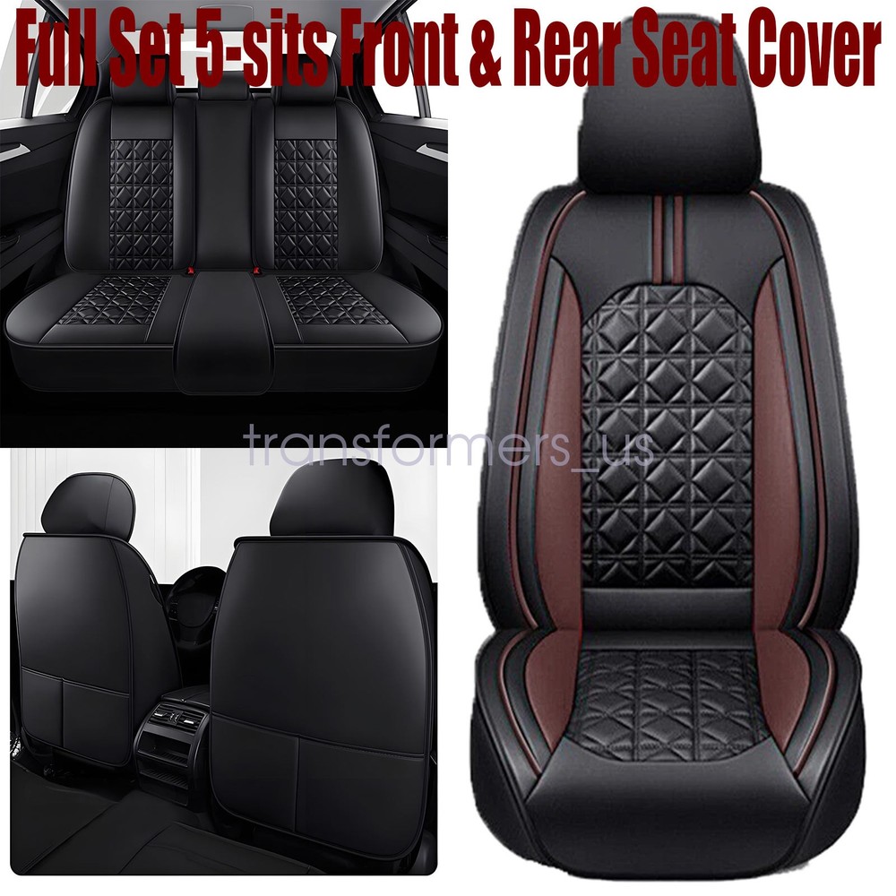 Car Seat Cover Full Set Front+Rear 5 Seats Fits Acura TLX RDX MDX ILX TSX brown