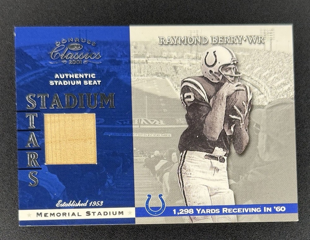 2001 Donruss Classics - Stadium Stars Raymond Berry #SS-2 (MEM) Relic Colts