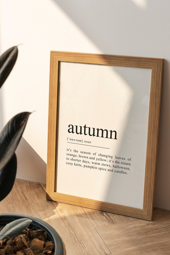 Autumn Definition Poster Fall Art Fall Wall Print Seasonal Decorations