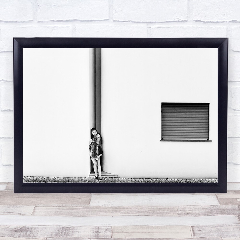 No Secret Hideout Girls Street Narrow Window White Facade Wall Art Print