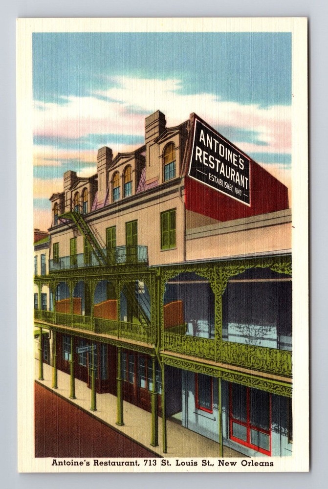 New Orleans LA-Louisiana, Antoine's Restaurant, Antique, Vintage Postcard