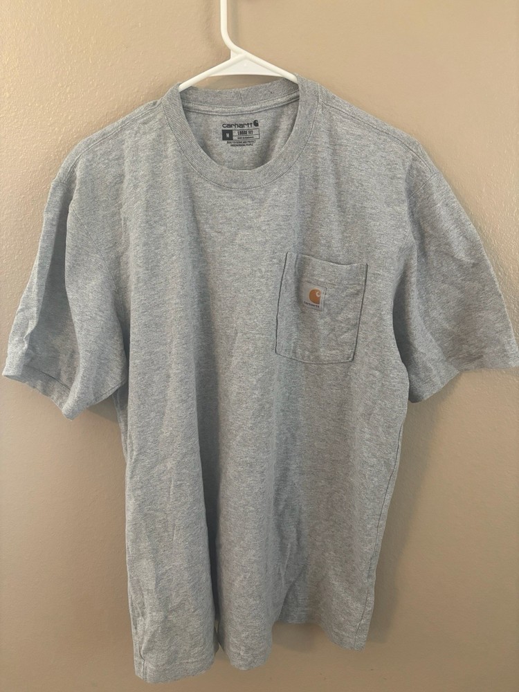 Carhartt T-Shirt w/Pocket Gray Size Men's M Preowned Loose Fit