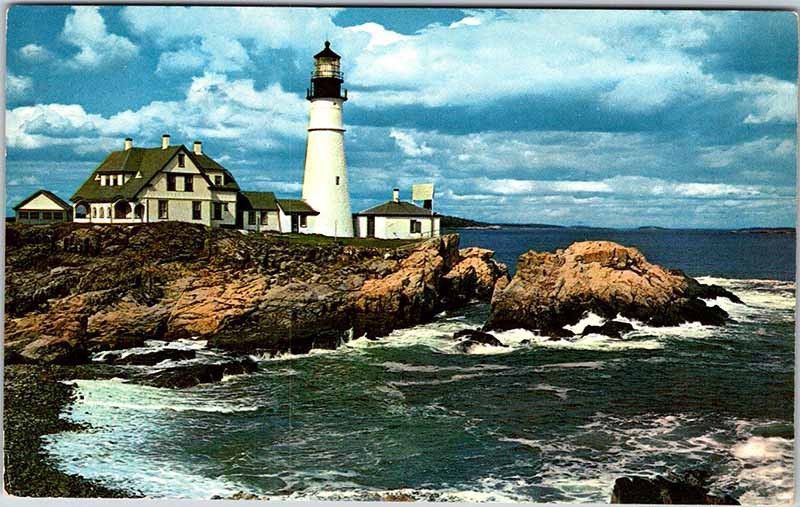 Postcard LIGHTHOUSE SCENE Portland Maine ME m/09 AL6427