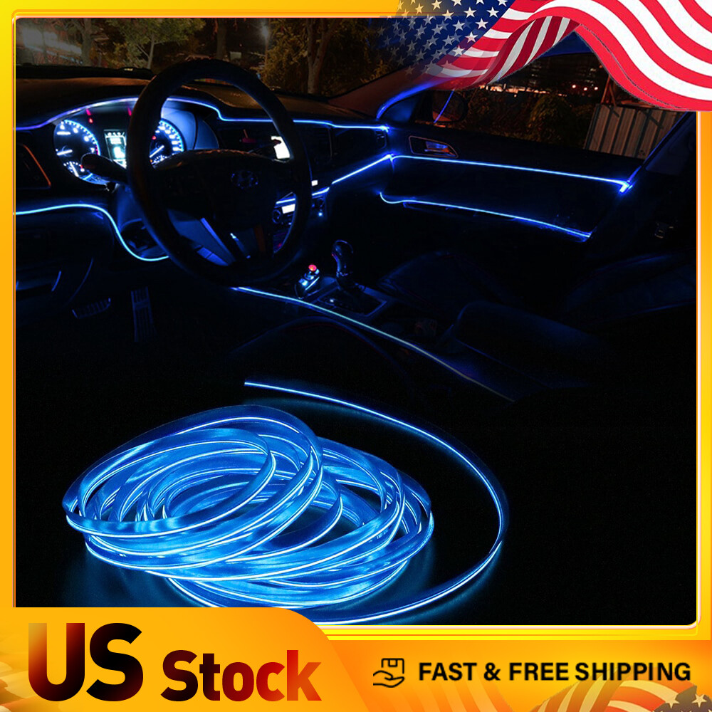 2m Blue LED Car Decorative Interior Wire Atmosphere Strip Accessories Light CN
