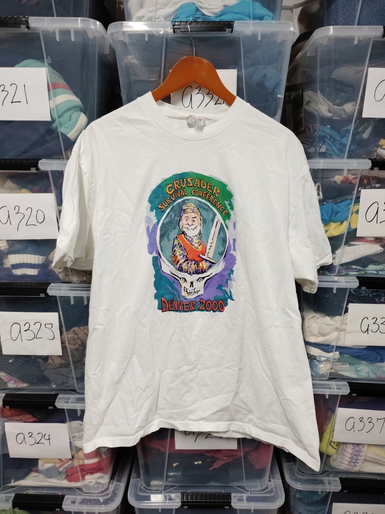 Vtg Grateful Dead Crusader Survival Conference Shirt Denver Size Xl Hanes A348