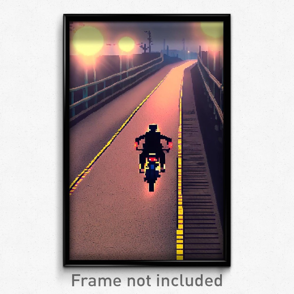 Pixel Art Poster - Showy Route (8 Bit Psychedelic Trippy Weird Video Game Print)