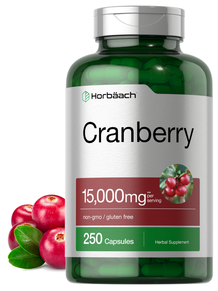 Cranberry + Vitamin C | 15,000mg | 250 Capsules | Non-GMO | by Horbaach