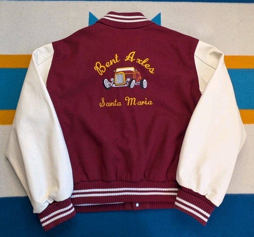 Vintage Car Club Letterman Varsity Jacket Bent Axles Santa Maria Hot Rod USA 3XL