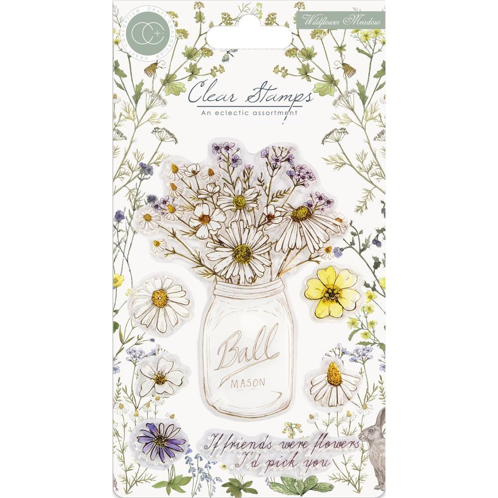 Wildflower Meadow Craft Consortium Clear Rubber Stamp Set Ccstmp006 for Friends