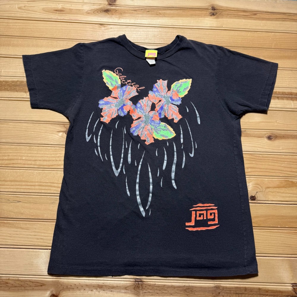 Vintage 90s Jag Galactical Floral Art Single Stitch Graphic T-Shirt Men's Small