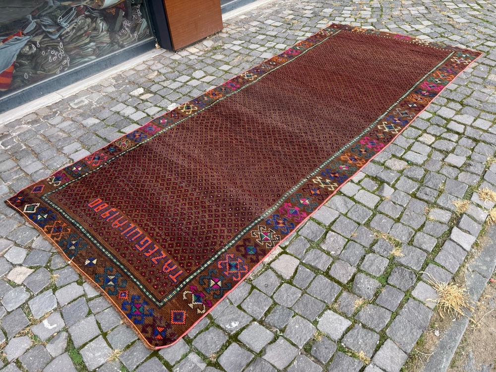 Bohemian rugs, Runner rug, Handmade, Turkish rug, Vintage, Wool | 4,4 x 10,9 ft
