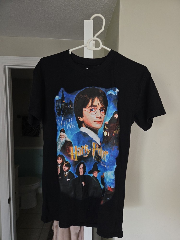 Vtg Retro Style HARRY POTTER  And The Philosopher's Stone T-Shirt Small Movie
