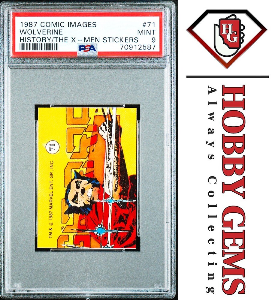 WOLVERINE PSA 9 1987 Marvel Comic Images History of the X-Men Stickers #71 C2