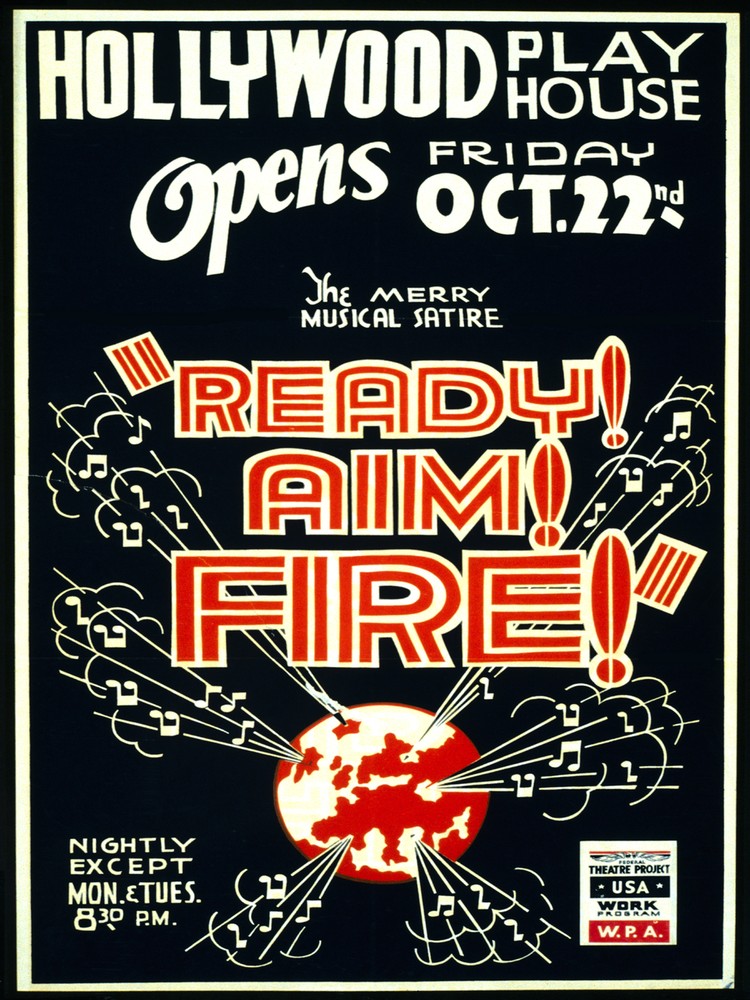 Ready, Aim, Fire PlayHouse Decor Poster. Graphic Art. Wall Interior Design. 2147