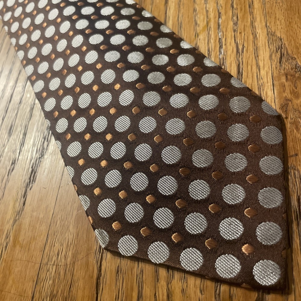 Vintage 60s Rhodia Acetate Tie Disco Mod Retro USA Wide Geometric Circles