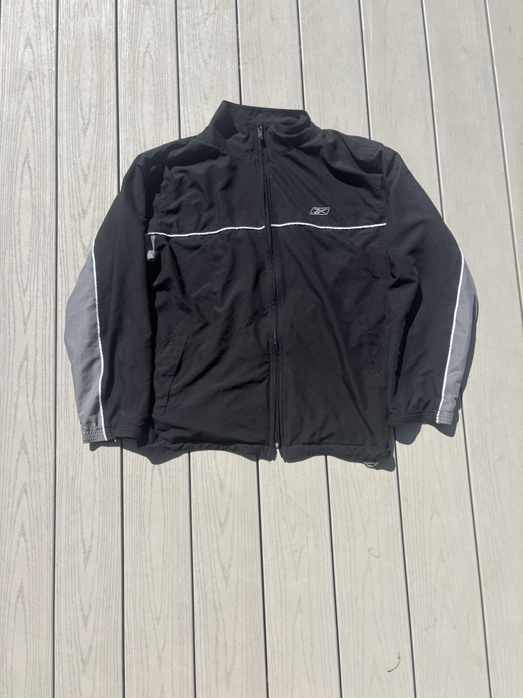 Reebok Men's Track Jacket Black/Gray, 00's/Y2k Vintage  XL